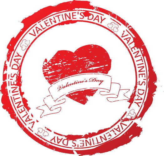 Happy valentines day stamp Royalty Free Vector Image