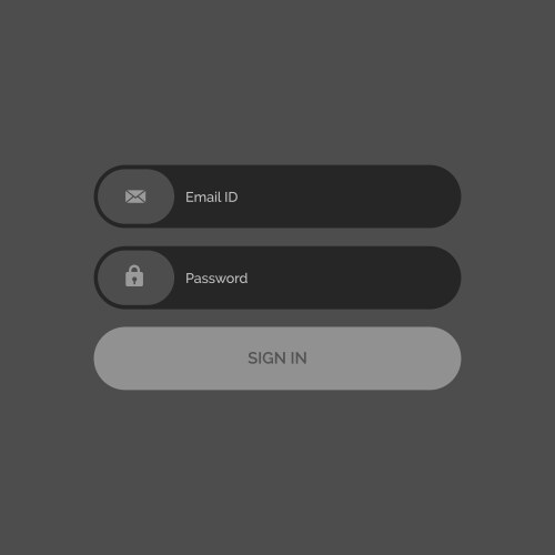 Dark ui template design for login form vector image