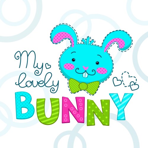 Funny childish with bunny face vector image