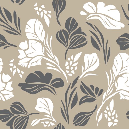 Floral seamless pattern with outline branches Vector Image