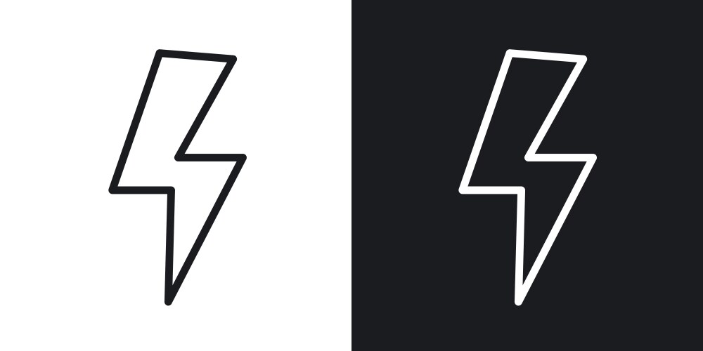 Lightning bolt icon set Royalty Free Vector Image