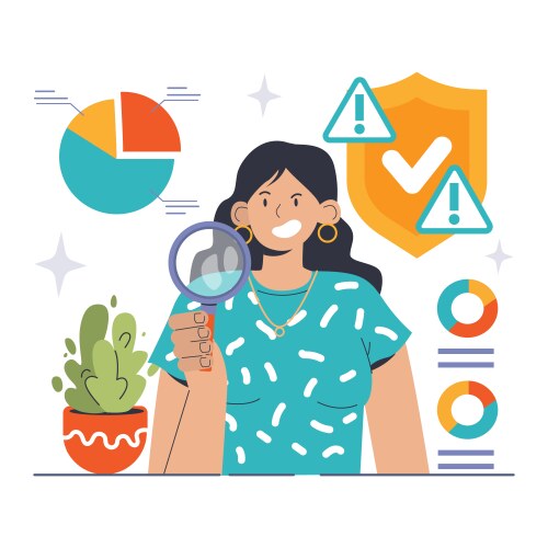 Proactive risk management concept flat Royalty Free Vector