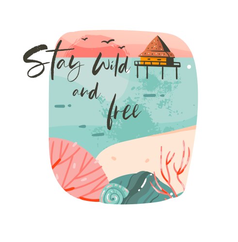 Coastal Cabin Sunset Vector Image