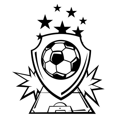 Emblem with soccer symbols football club label Vector Image