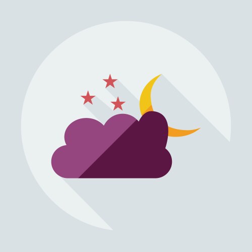 flat modern design with shadow icons cloud moon vector