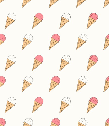 Ice cream - seamless pattern Royalty Free Vector Image