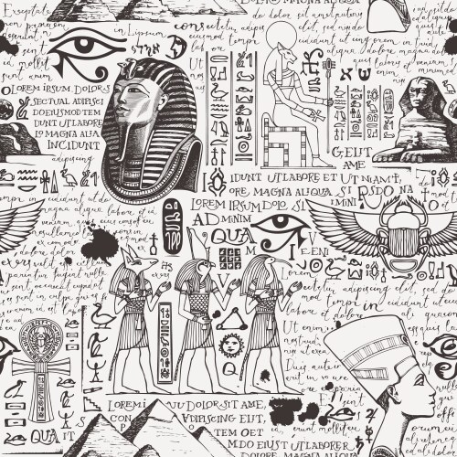Egypt ancient culture symbols seamless pattern Vector Image