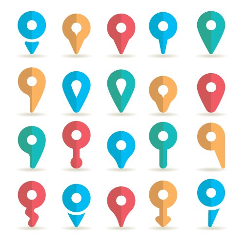 Colorful map pointers Royalty Free Vector Image