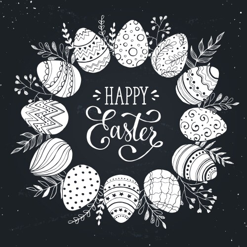 Easter eggs wreath Royalty Free Vector Image - VectorStock