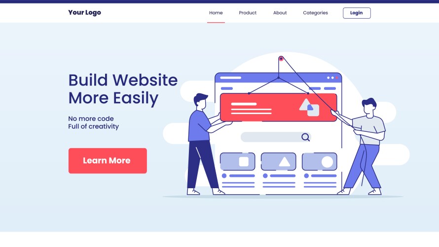 Build website more easily people pull ui ux vector image
