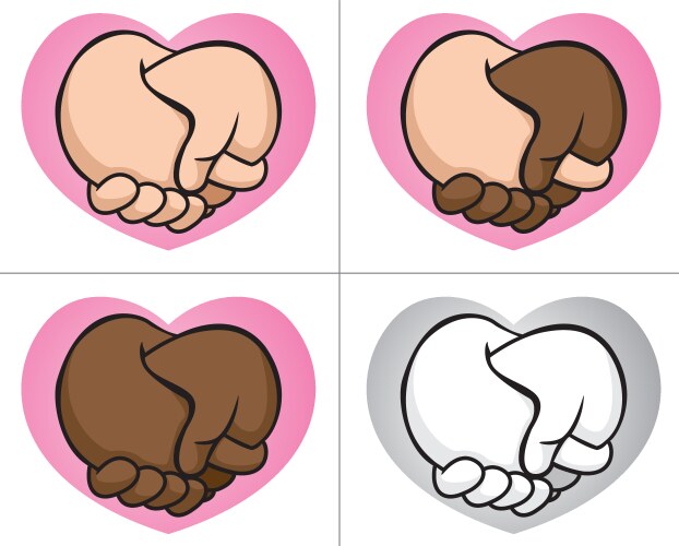 Holding Hands Multiracial Vector Images (over 470)
