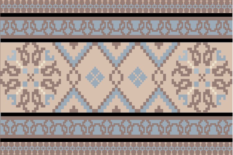 Ethnic Pixel Embroidery Pattern – Royalty-Free Vector | VectorStock
