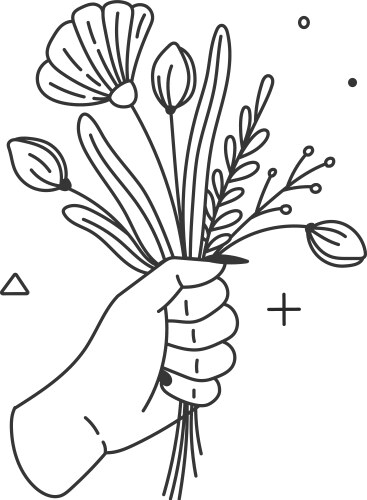 Hand drawn of a holding Vector Image
