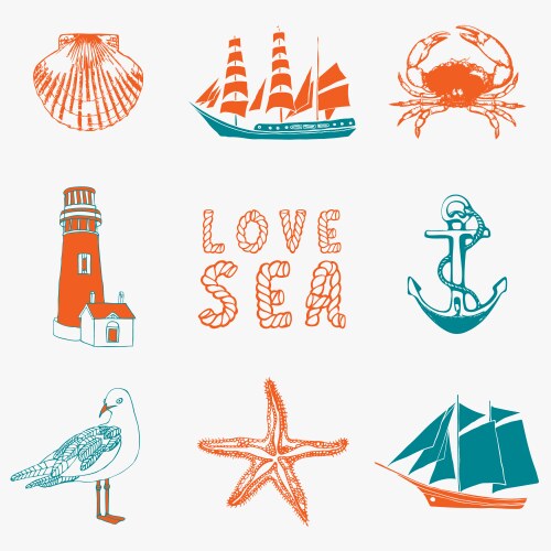 Seashells pattern background Royalty Free Vector Image