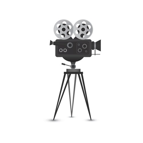 Colorful retro cinema movie camera template Vector Image
