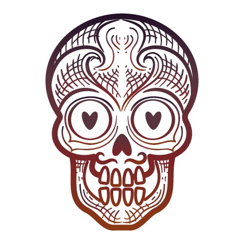 Decorative calavera or skull isolated icon Vector Image