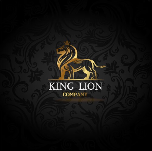 Golden Lion Emblem Vector Image