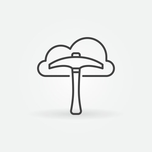 Data mining in cloud computing line concept vector image