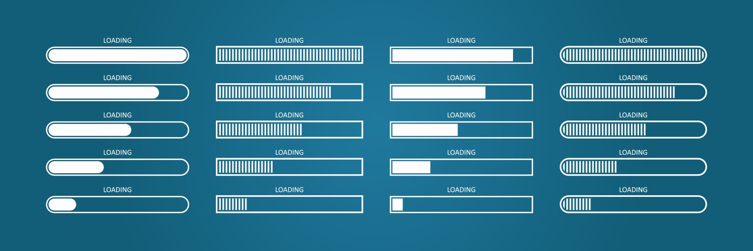 Progress bars set Royalty Free Vector Image - VectorStock