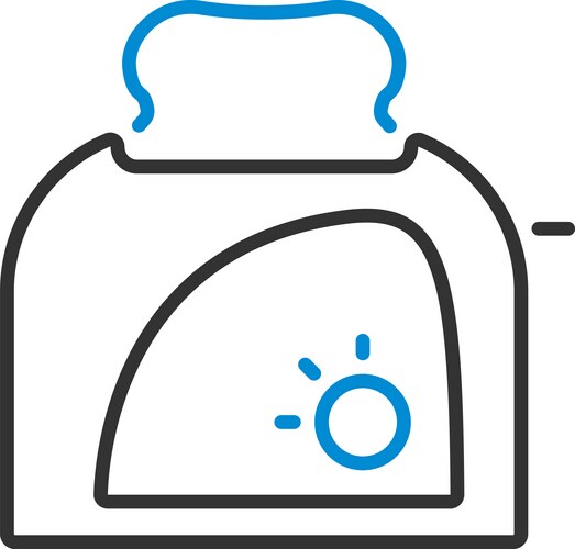 Modern toaster heating bread for breakfast icon Vector Image
