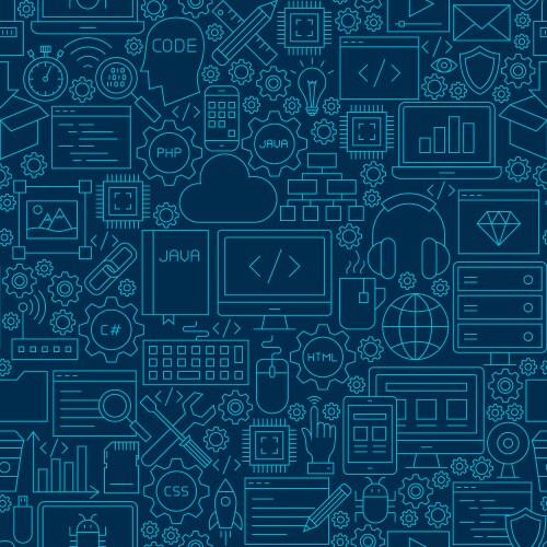 Dark programming line seamless pattern vector image