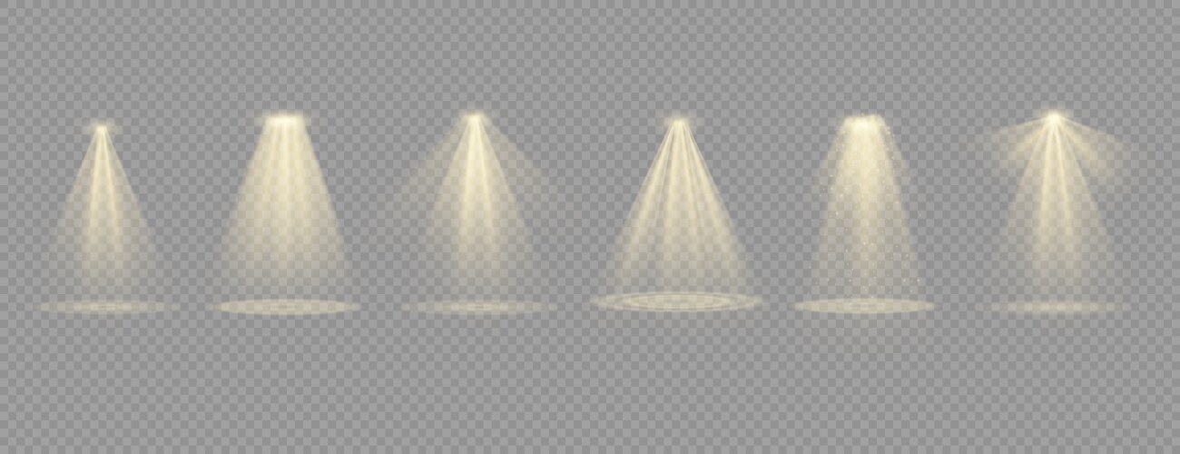 Yellow spotlight shines Royalty Free Vector Image