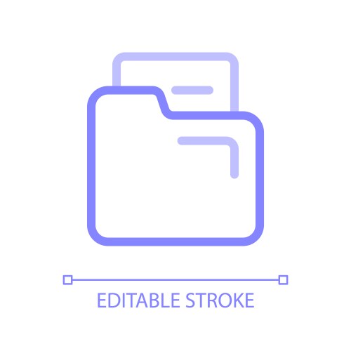 Document in folder pixel perfect color linear ui vector image