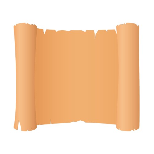 Old open parchment scroll ancient blank document vector image