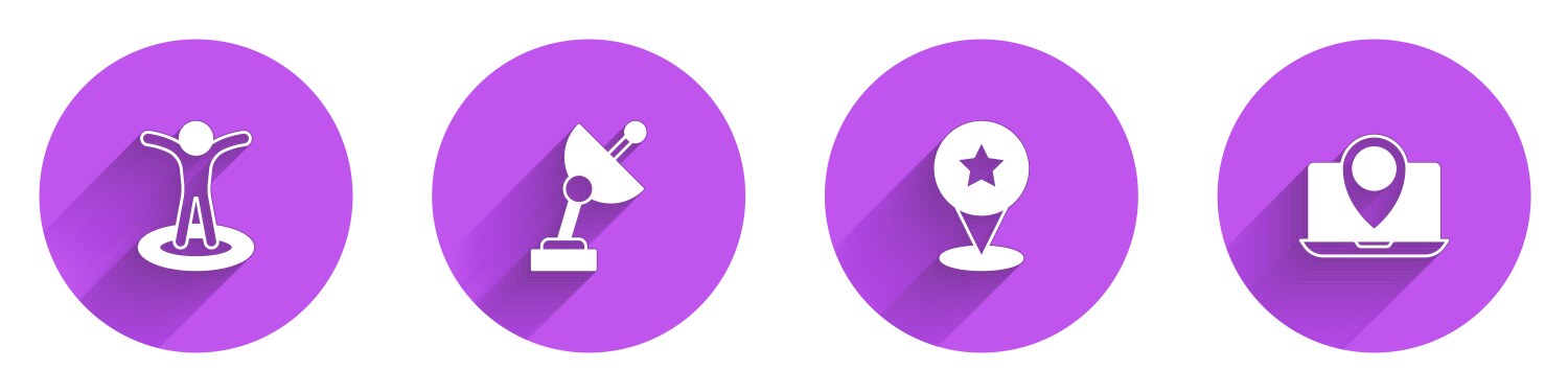Set location with person radar map pointer star vector image