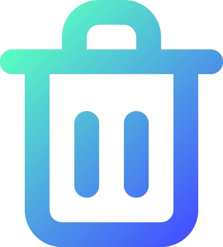 Trash can pixel perfect gradient linear ui icon vector image