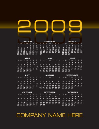 2009 Calendar - Bright Colors – Royalty-Free Vector | VectorStock