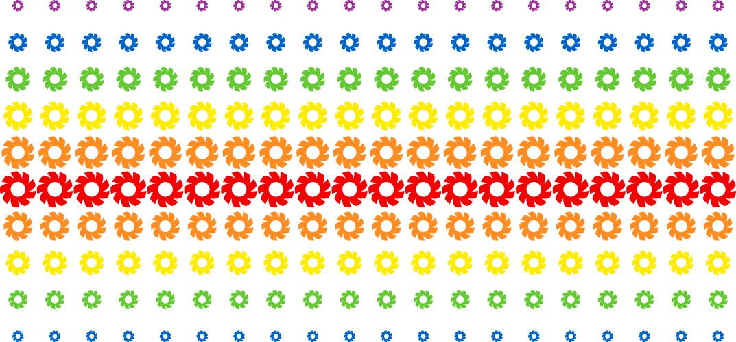 Turbine shape halftone spectral array vector image