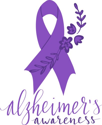 Alzheimer's Awareness Purple Ribbon Vector Image