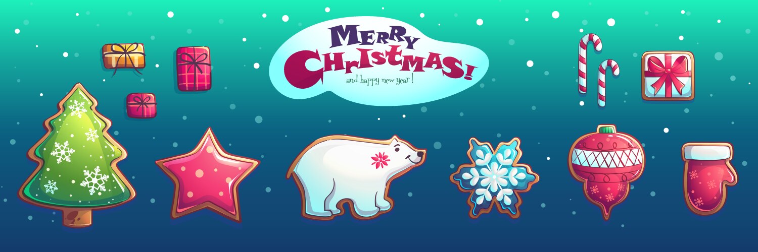 Set of year characters and objects vector image