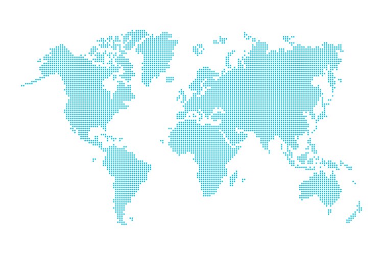 Doodle style world map Royalty Free Vector Image