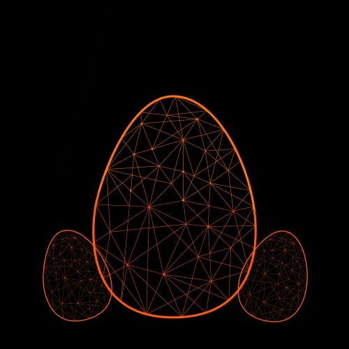 Easter eggs form lines and triangles polygonal vector image