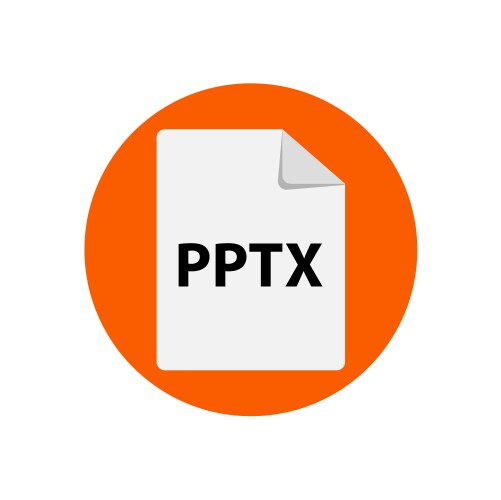 Orange icon pptx file format extensions vector image