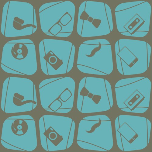 Seamless background with different hipster objects vector image