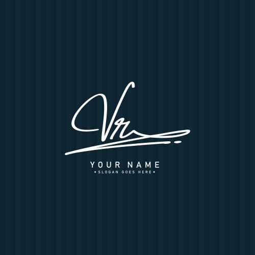 VR Initial Signature Logo Vector Image