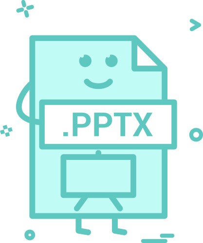 Computer pptx file format type icon design vector image