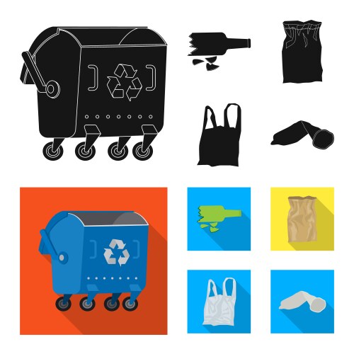 Isolated object of dump and sort logo collection vector image