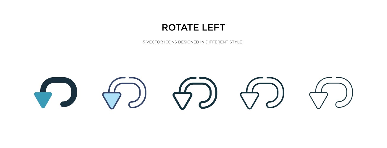 Rotate left icon in different style two colored vector image