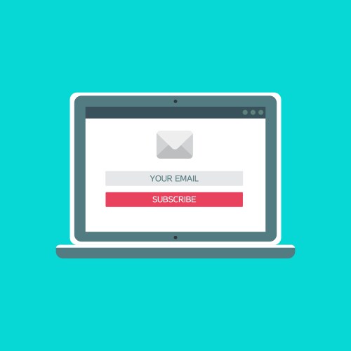 Web template of computer email form vektorbild