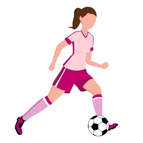Football soccer player girl with ball in action Vector Image