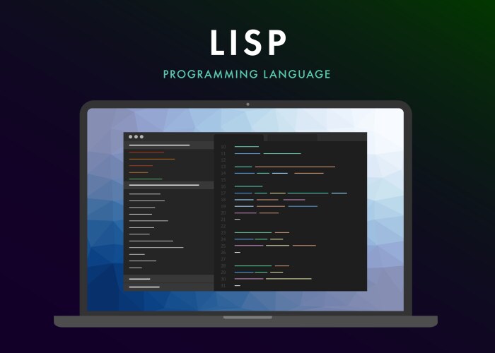 Lisp programming language vector image