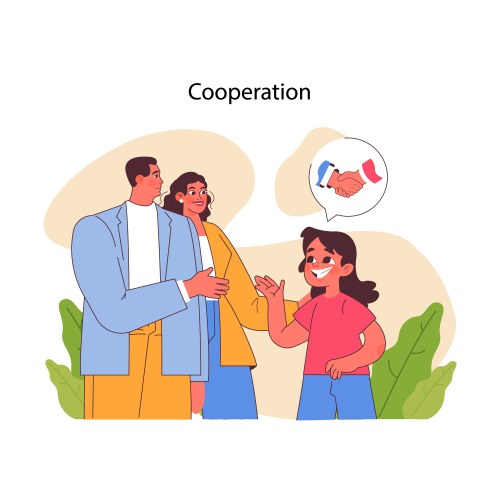 cooperation concept flat vector image