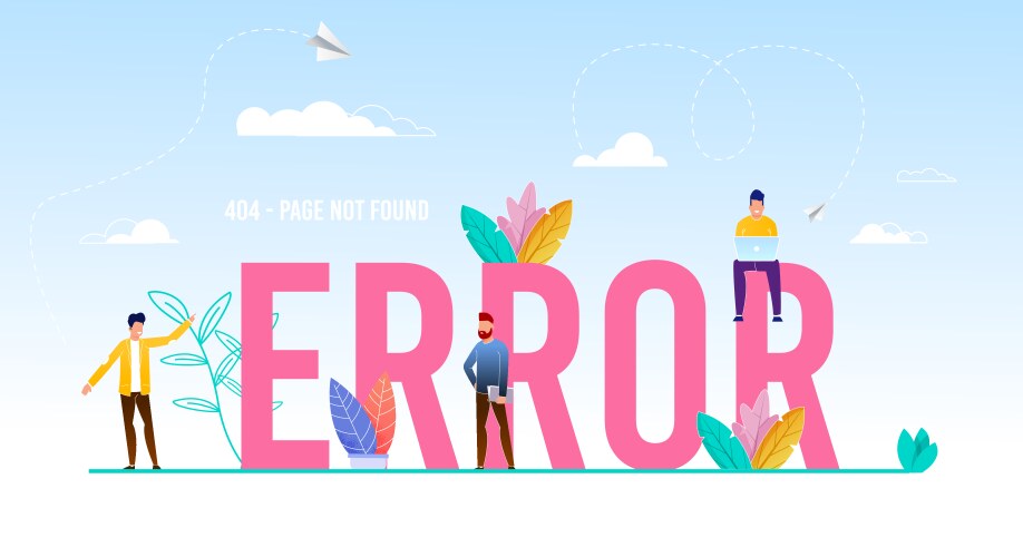 Error Page: Tiny Users & Found Messages vector image
