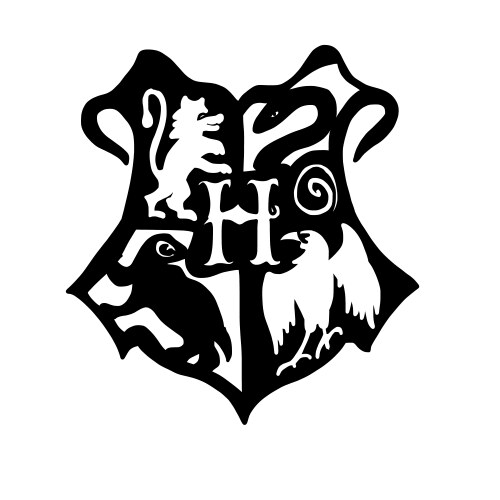 Harry potter hogwarts logo in cartoon doodle vector image