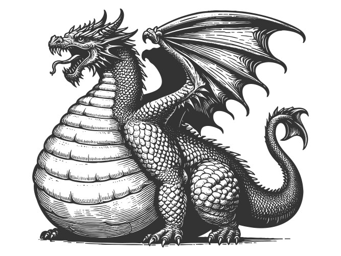 Dragon Tattoo Wings Vector Images (over 3,500)