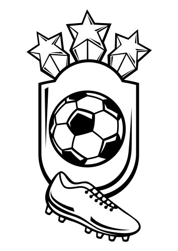 Emblem with soccer symbols football club label Vector Image